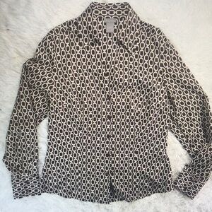 Stylish Black and White Patterned Men's Shirt